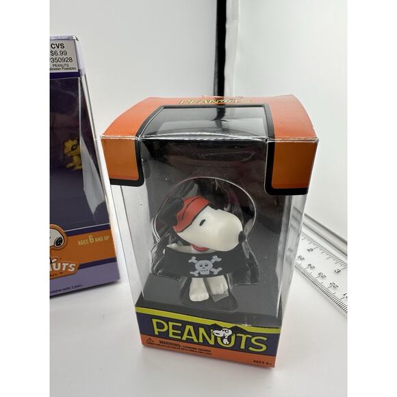 Set of 3 Forever Fun Peanuts Snoopy Halloween Figurines Pirate Masked Marvel Bar - Picture 8 of 10